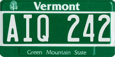 VT license plate AIQ242