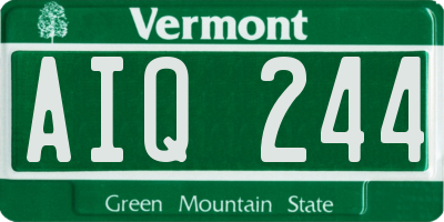 VT license plate AIQ244