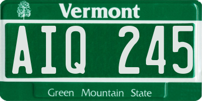 VT license plate AIQ245