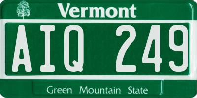 VT license plate AIQ249