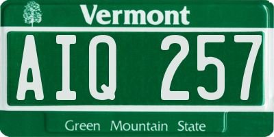VT license plate AIQ257