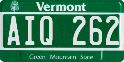 VT license plate AIQ262