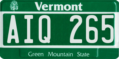 VT license plate AIQ265
