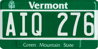 VT license plate AIQ276