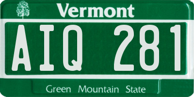 VT license plate AIQ281