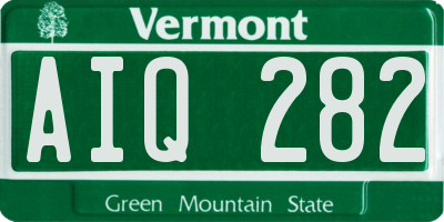 VT license plate AIQ282