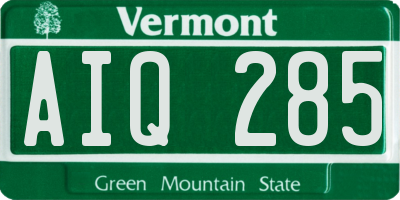 VT license plate AIQ285