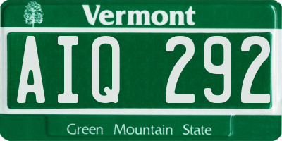VT license plate AIQ292