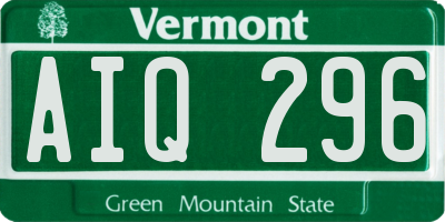 VT license plate AIQ296