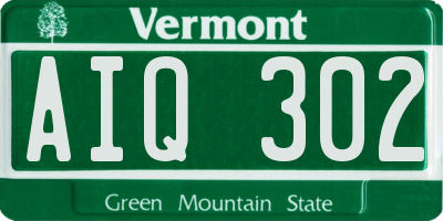 VT license plate AIQ302