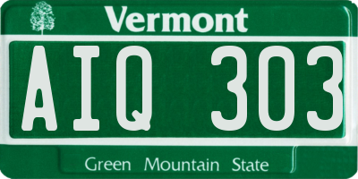 VT license plate AIQ303