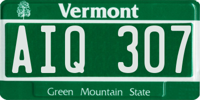 VT license plate AIQ307
