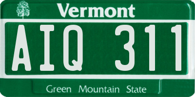 VT license plate AIQ311