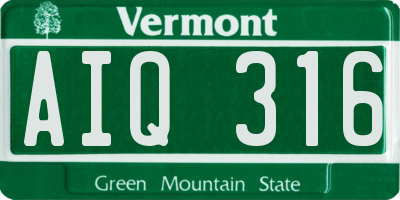 VT license plate AIQ316