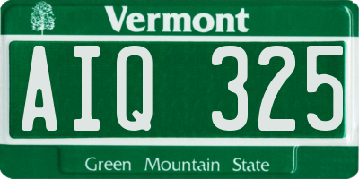 VT license plate AIQ325