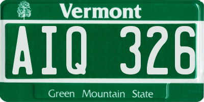 VT license plate AIQ326