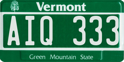 VT license plate AIQ333