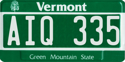 VT license plate AIQ335