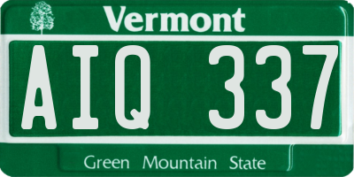VT license plate AIQ337