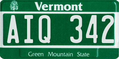 VT license plate AIQ342