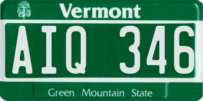 VT license plate AIQ346