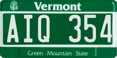 VT license plate AIQ354