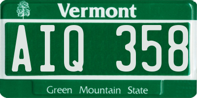 VT license plate AIQ358