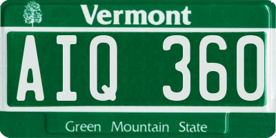 VT license plate AIQ360