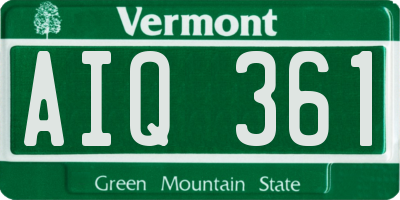 VT license plate AIQ361