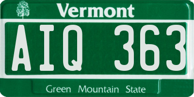 VT license plate AIQ363
