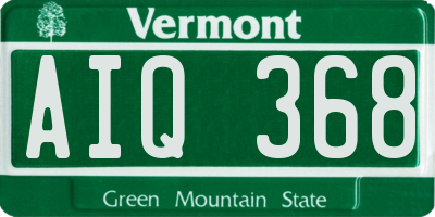 VT license plate AIQ368