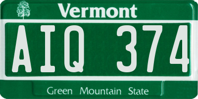 VT license plate AIQ374