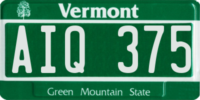 VT license plate AIQ375