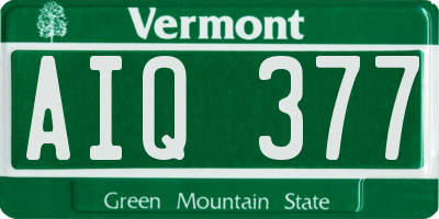 VT license plate AIQ377