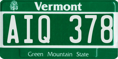 VT license plate AIQ378