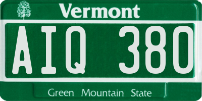 VT license plate AIQ380