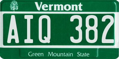VT license plate AIQ382