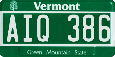 VT license plate AIQ386