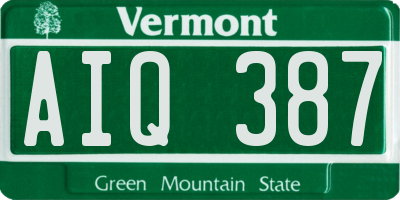 VT license plate AIQ387
