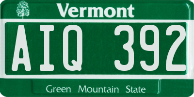 VT license plate AIQ392
