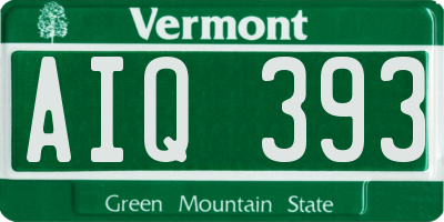 VT license plate AIQ393