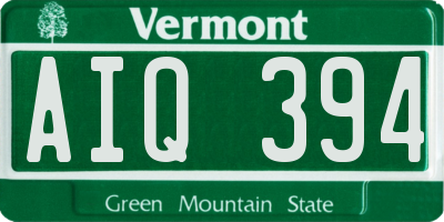 VT license plate AIQ394