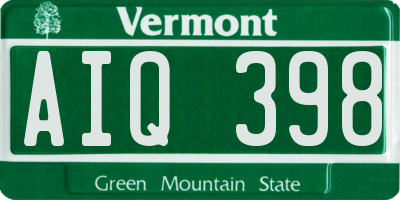VT license plate AIQ398