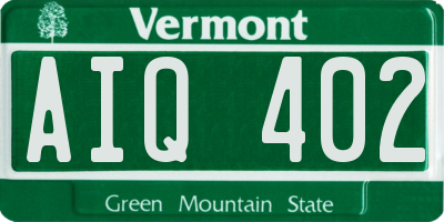 VT license plate AIQ402