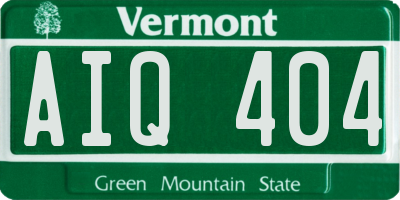 VT license plate AIQ404