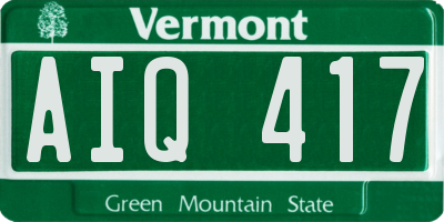VT license plate AIQ417