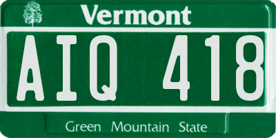 VT license plate AIQ418