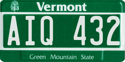 VT license plate AIQ432