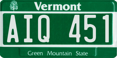 VT license plate AIQ451