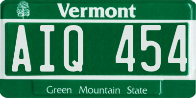 VT license plate AIQ454